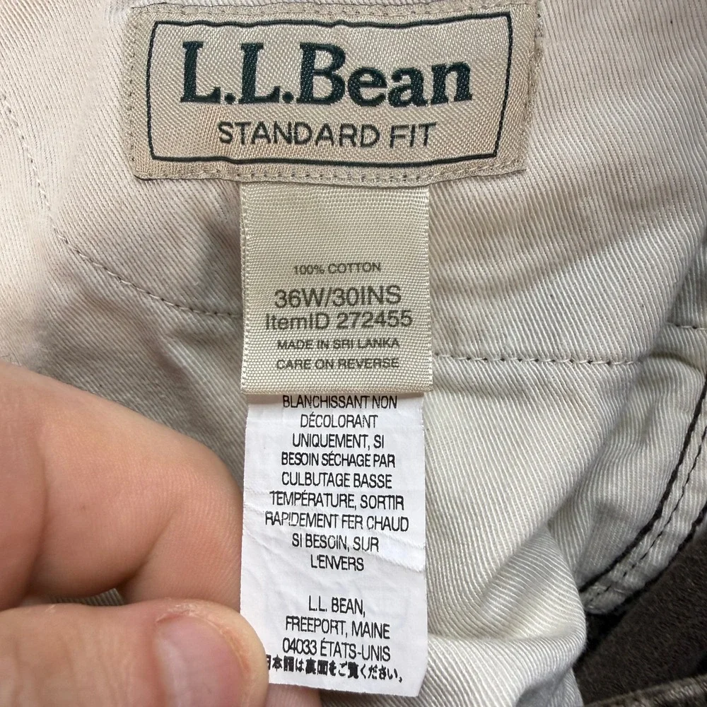 LL Bean Corduroy Pants Standard Fit 36x30 (FIT 36x29) Brown Straight Leg Cotton